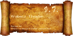 Vrabecz Tivadar névjegykártya